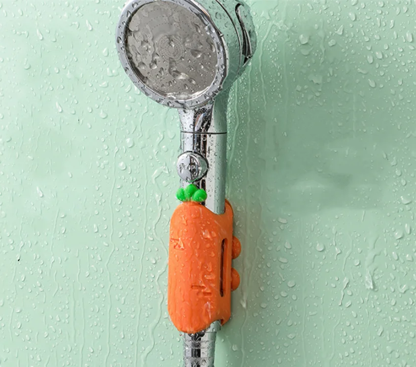 YDS Custom Bathroom Accessories Carrot Silicone Shower Holder Suction Shower Silicone Bracket