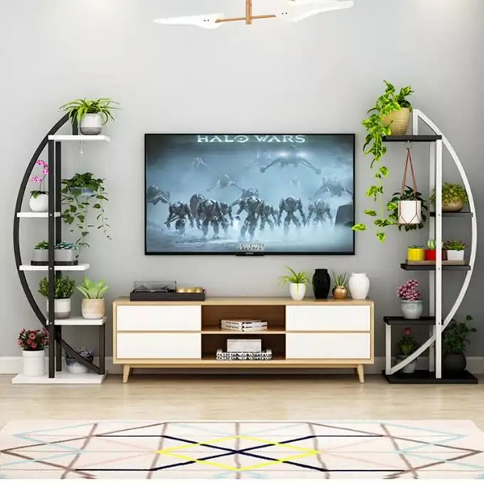 Hot Sale Indoor Flower Plant Stand of Metal Wooden Plant Holder Shelf Rack for Flower & Indoor Plants Home Decor