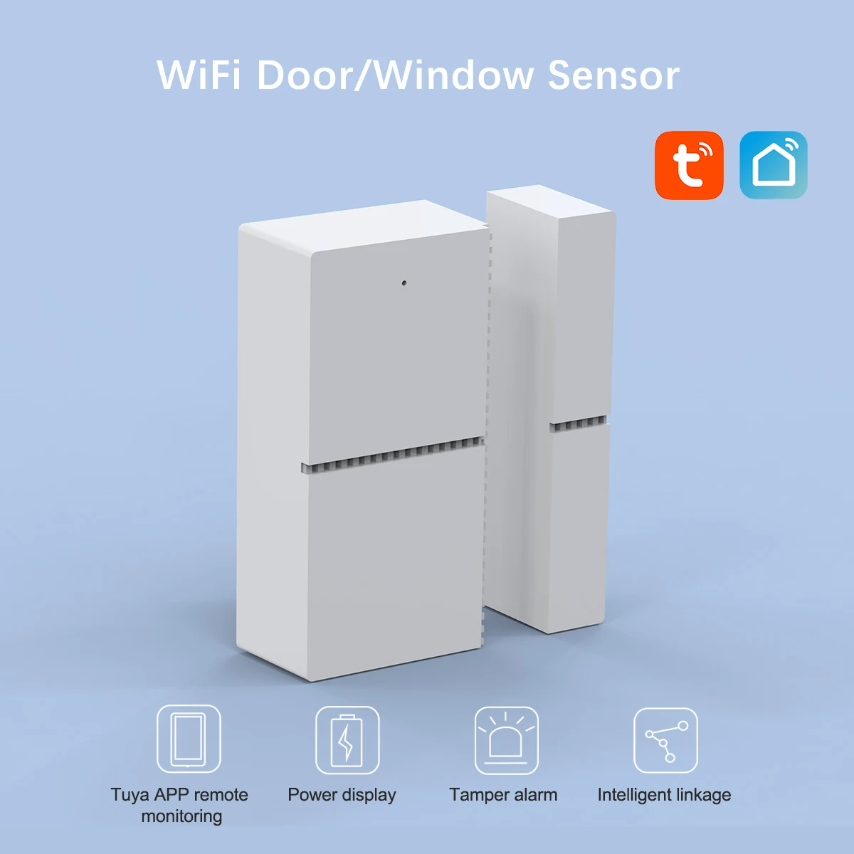 New Design WIFI Door/Window Sensor  Wireless Entry Alarm Magnetic Powered byTuya APP for Home Security Alarm System