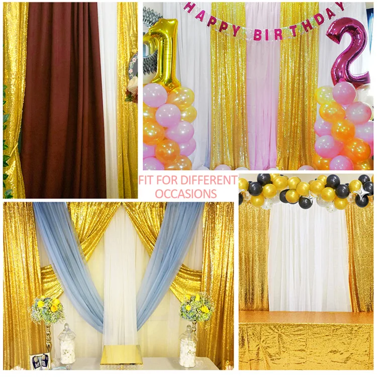 Hot Sale Sequins Backdrop Birthday Party Background Decoration Wedding Glitter Embroidery Stage Decoration Curtains