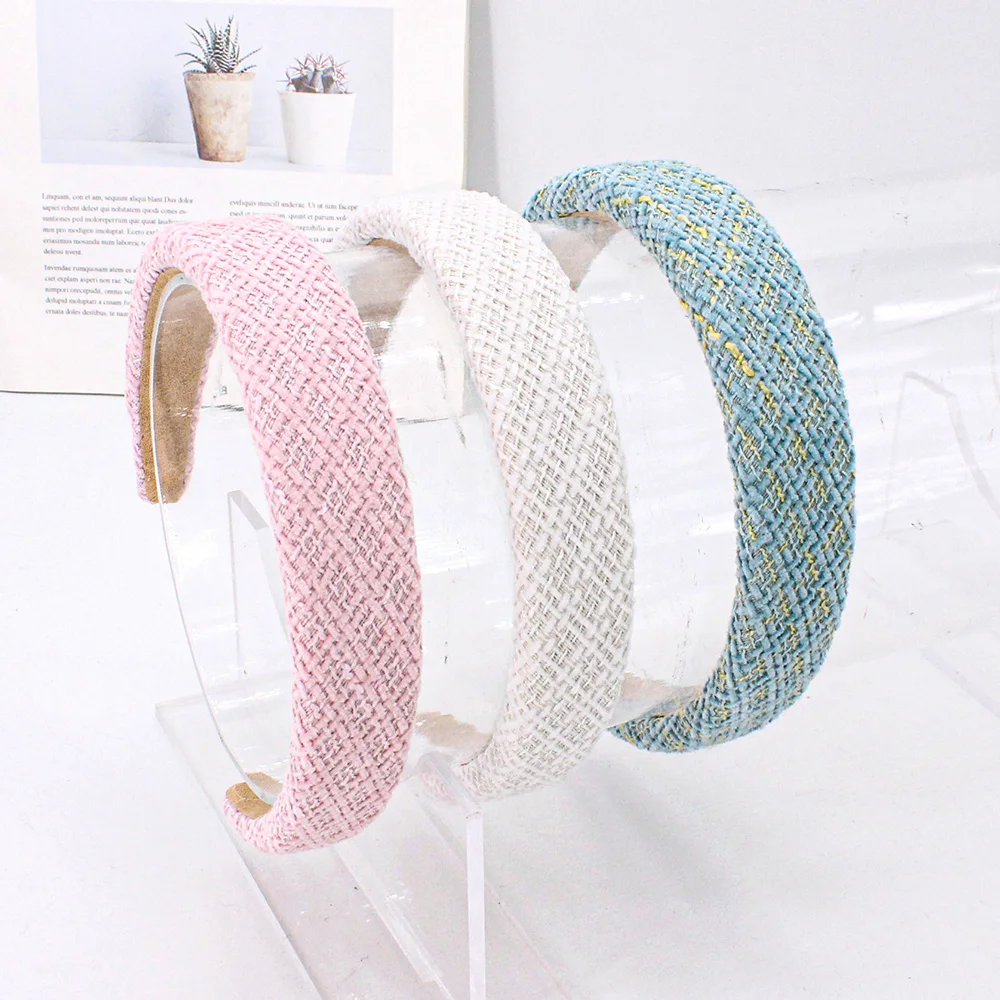 IFOND Elegant Beautiful Fabric Braid Wide Hairbands French Vintage Hair Accessories Designer Women Sponge Headbands