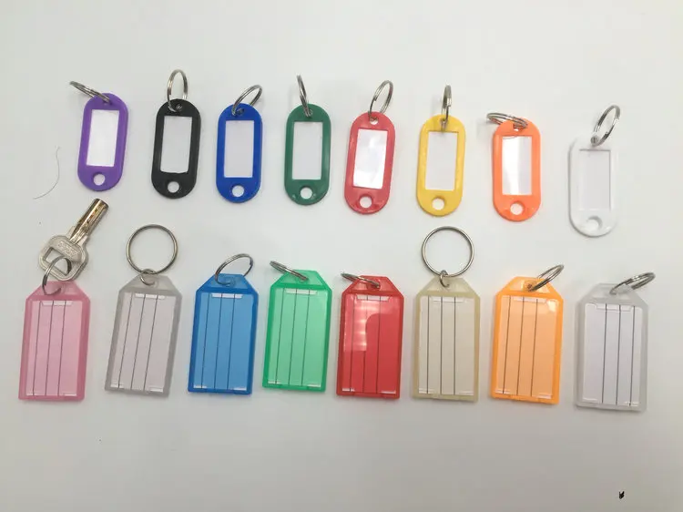 Plastic number PVC label motel room paper name key tag split ring logo holder chain customis supplier