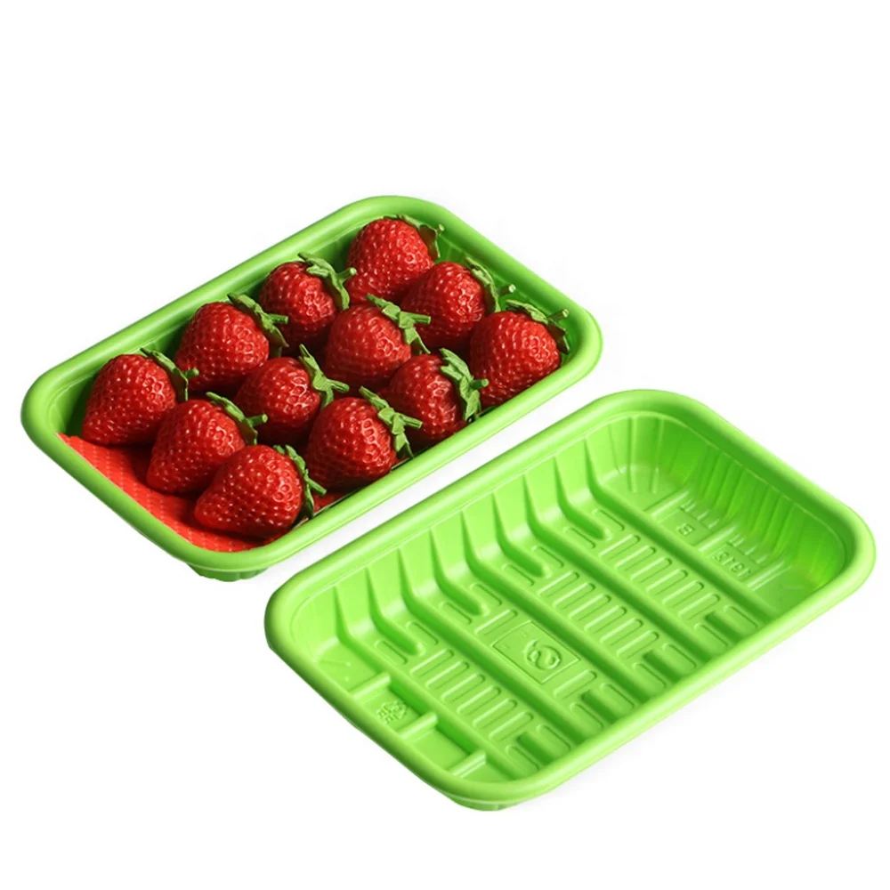disposable RPP/PP blister Grass green Strawberry plastic trays supermarket frozen meat food packaging container