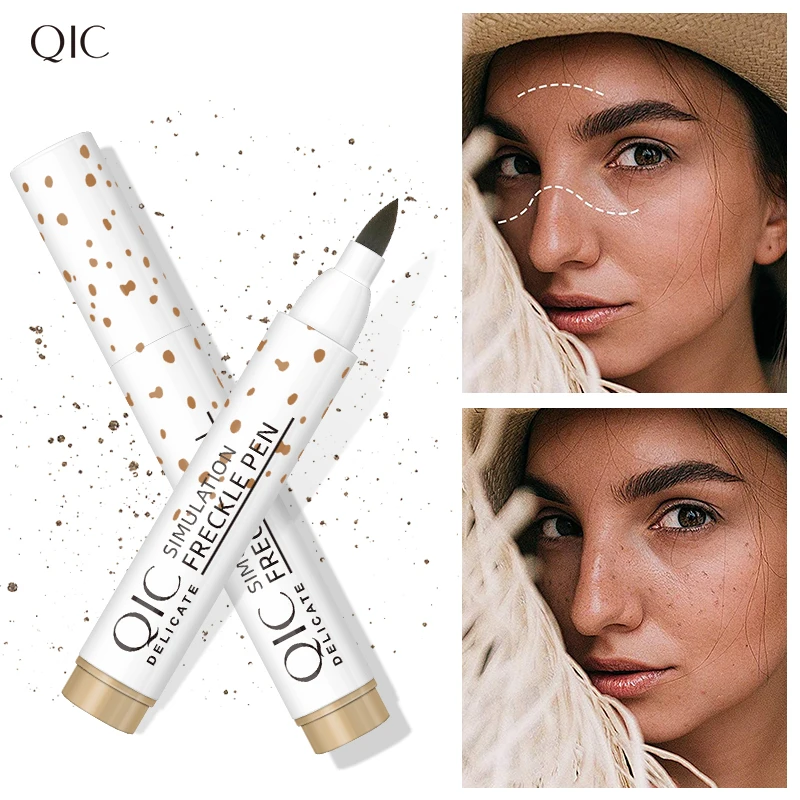 Natural Lifelike Fake Freckles Makeup Pen Magic Freck Brown Freckles Makeup Tool Long-Lasting Waterproof Dot Spot Pen for Makeup