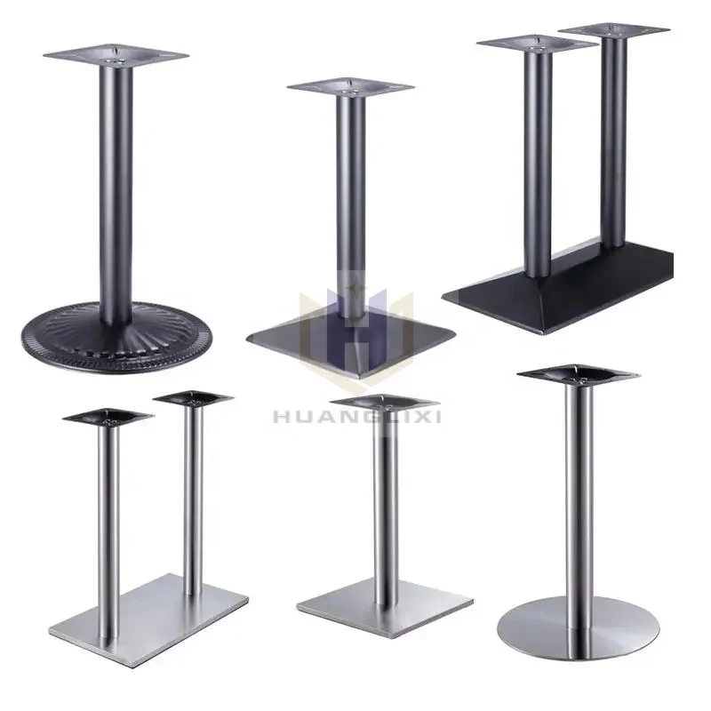Pedestal Black Wrought Iron Cast Aluminum Tulip Dining Table Metal Base Legs Gold Round Oval Stainless Steel Table Base