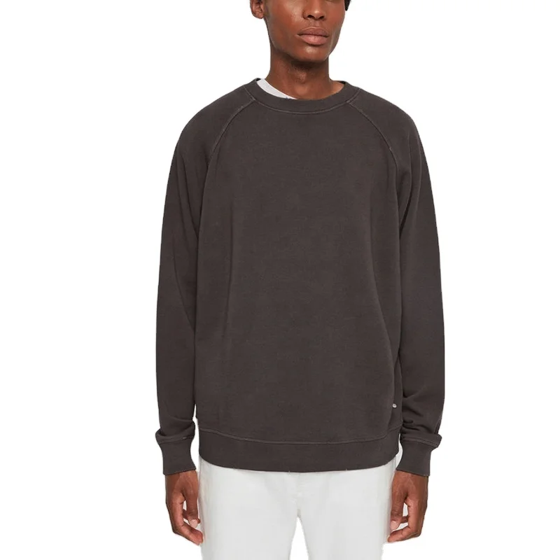 OEM 100% cotton oversized hirwashed sweatst 100% cotton round neck sweatshirt