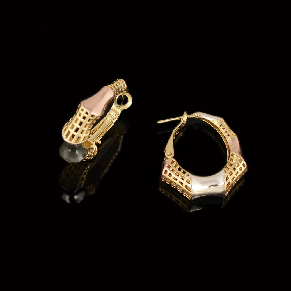 BPOYB No Fade Simple Fashion Dubai 24k Gold Plated Jewelry For Women African Bridal Wedding Gifts Party Necklace Earrings Sets