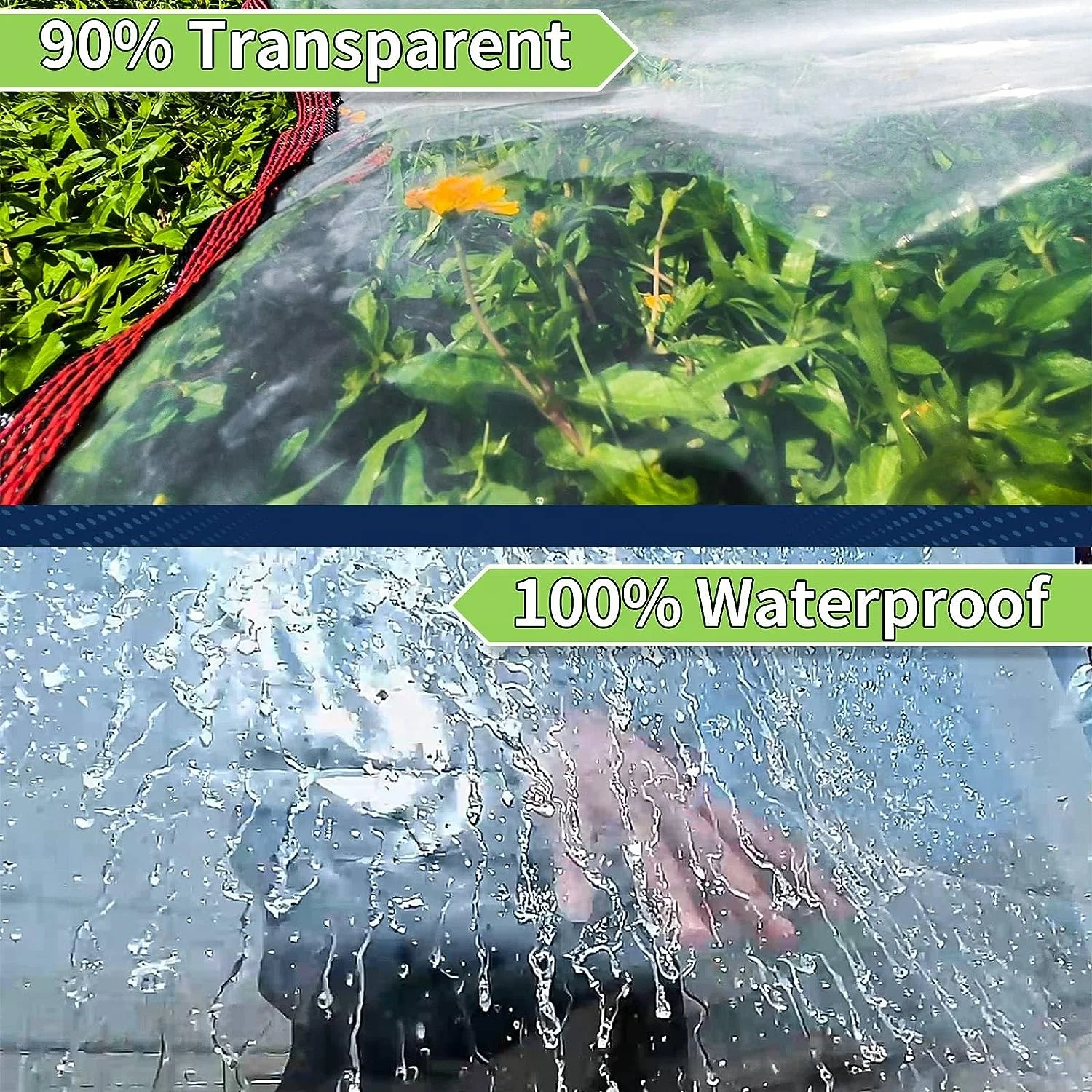 Transparent Waterproof Tarpaulin with Eyelets Plant Cover Poly Tarp Garden Rainproof Garden Plant Outdoor Clear Plastic Tarp