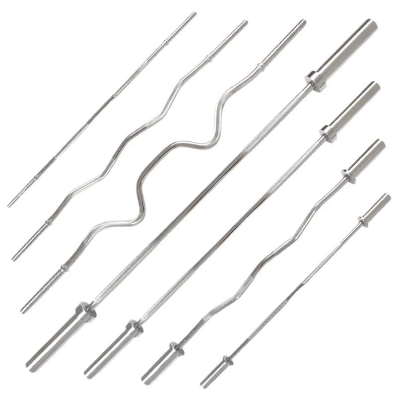 Fitness Equipment Gym Chromed 180cm Powerlifting Weightlifting Straight Bar Bell Barbell Curved Bar 20kg Workout