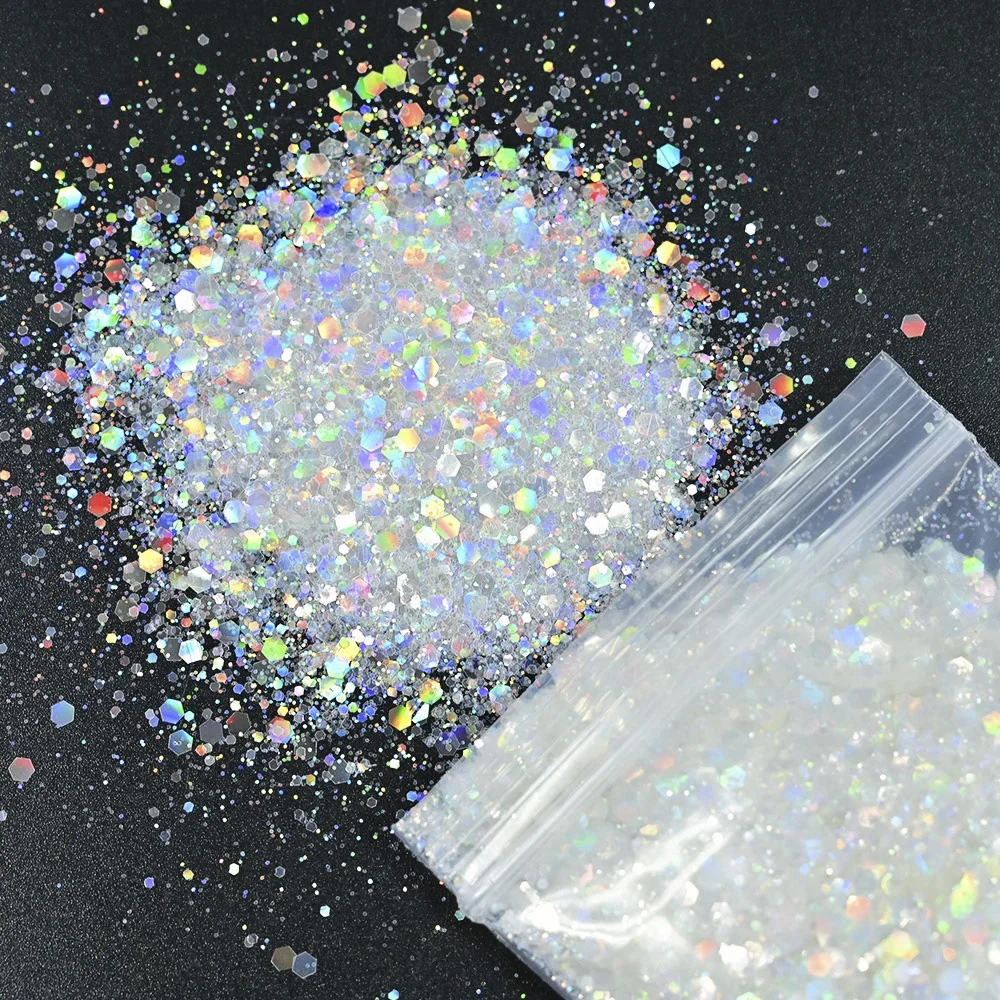 Hot Selling New Design Solvent Resistant Polyester 12 Colors 10g Bag Glitter Powder for Nail Art DIY Decoration