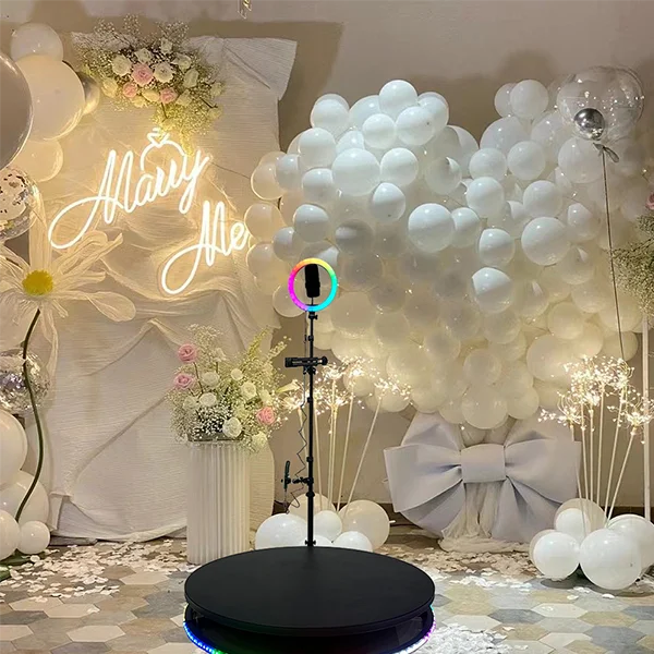 2024 Лидер продаж Свадебная вечеринка б/у 360 фотобудка 100 см автоматические Rgb светодиодные кольца ферма