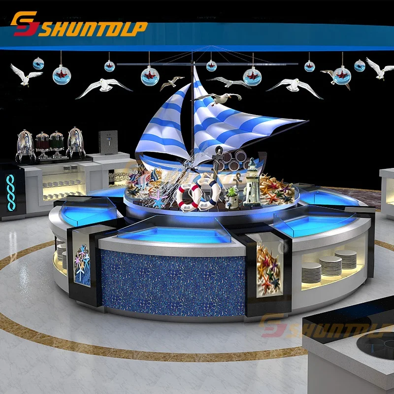 Роскошный коммерческий холодильник для бара и салата, Современный Дизайн Прилавка для суши в отеле