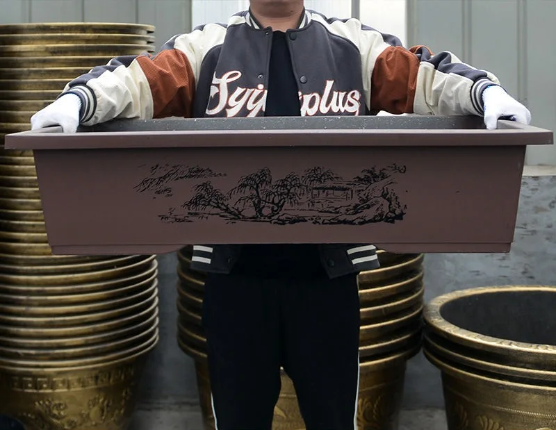 For bonsai lovers Large size rectangle Aluminum plastic garden tree pots enhanced material