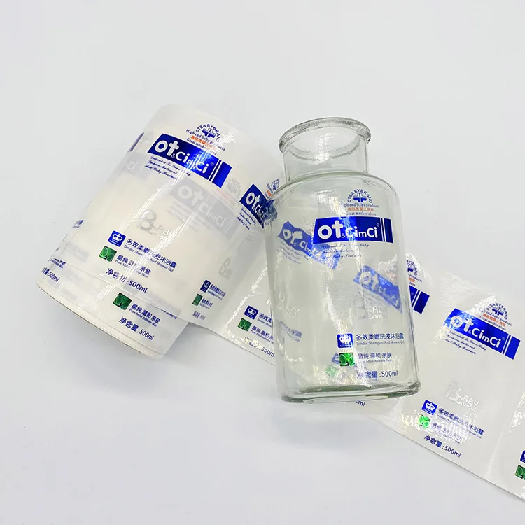 Custom Adhesive Private Cosmetic Clear Bottle Sticker Foil Logo Sticker Printing Labels Transparent Gold Waterproof Classic Soft