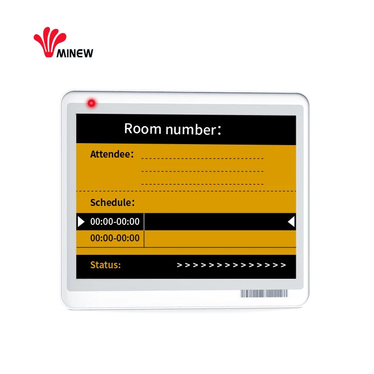 Minew 5.8 inch electronic ink display electronic nameplate conference table name card for the meeting room door plate