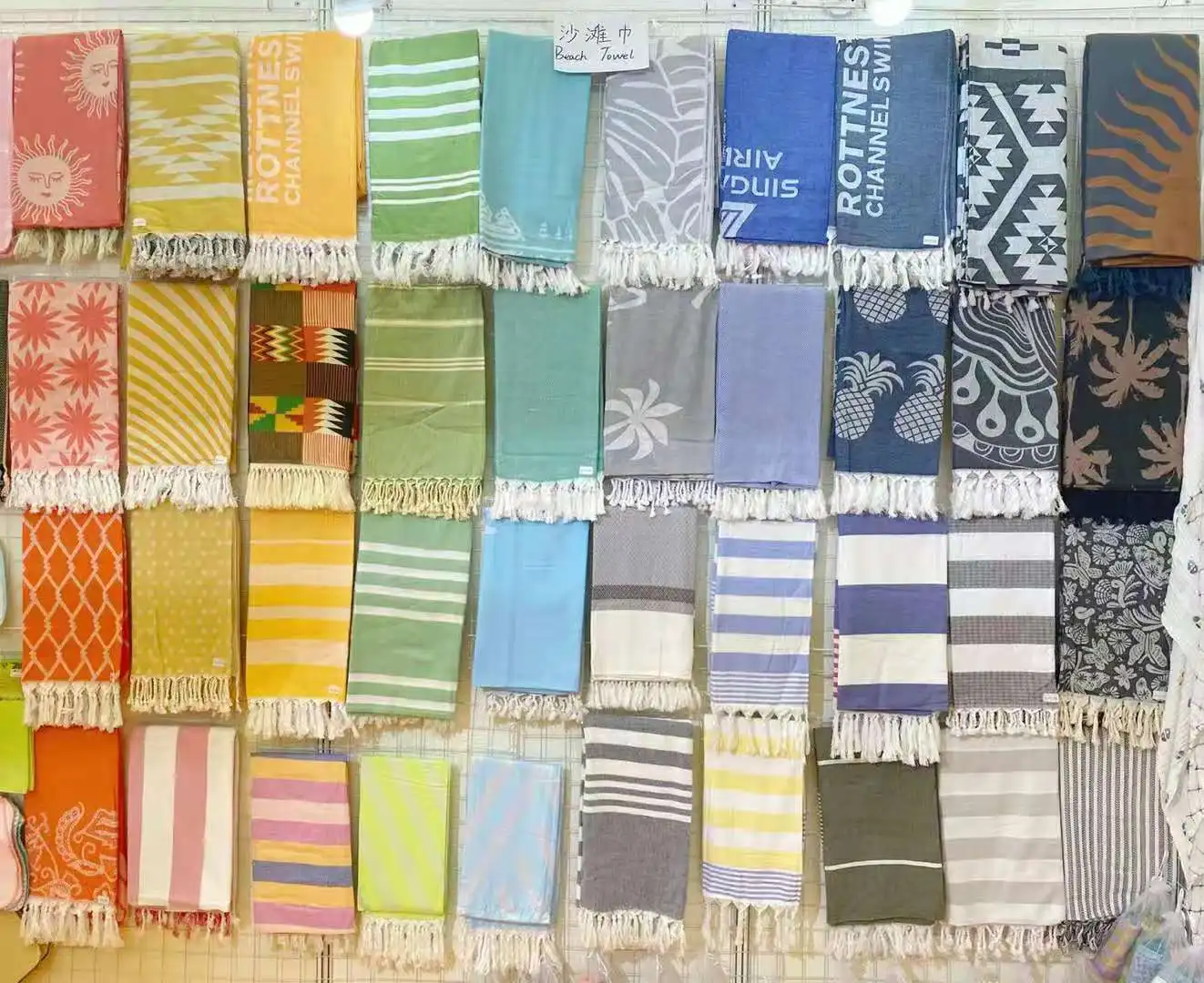 
wholesale 100% cotton turkish hammam beach bath towel peshtemal with fouta 