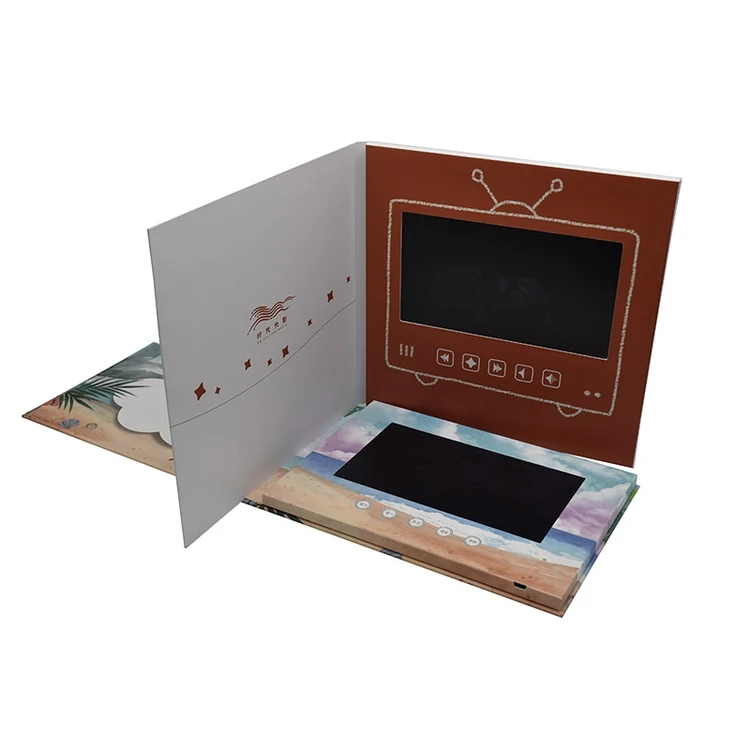 video card Custom 7inch recordable TFT lcd screen video player business greeting card brochure chinese homemade video brochure