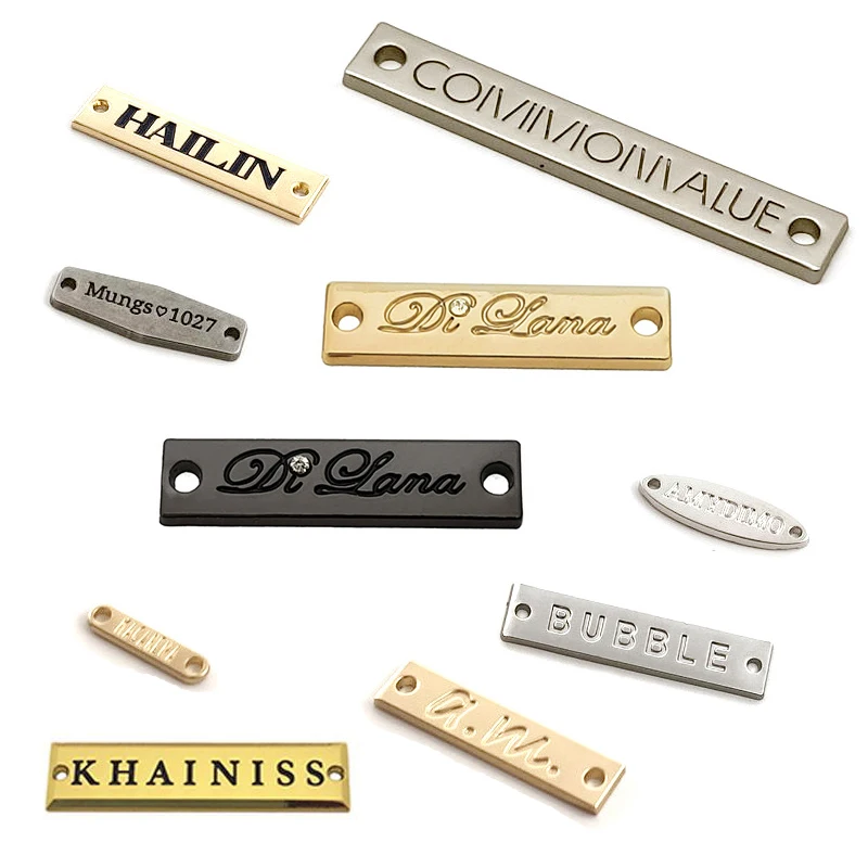 Customization vintage metal label plate metal clothing tag custom