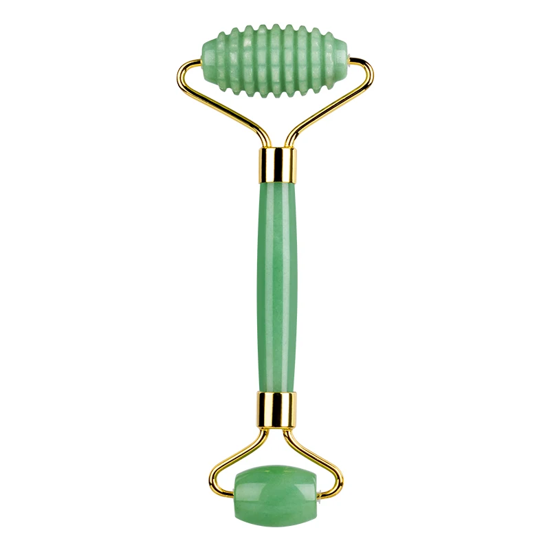 Hot Sale Skincare Face Massage Tools 100% Natural Authentic Old Green Aventurine Spikey Jade Roller