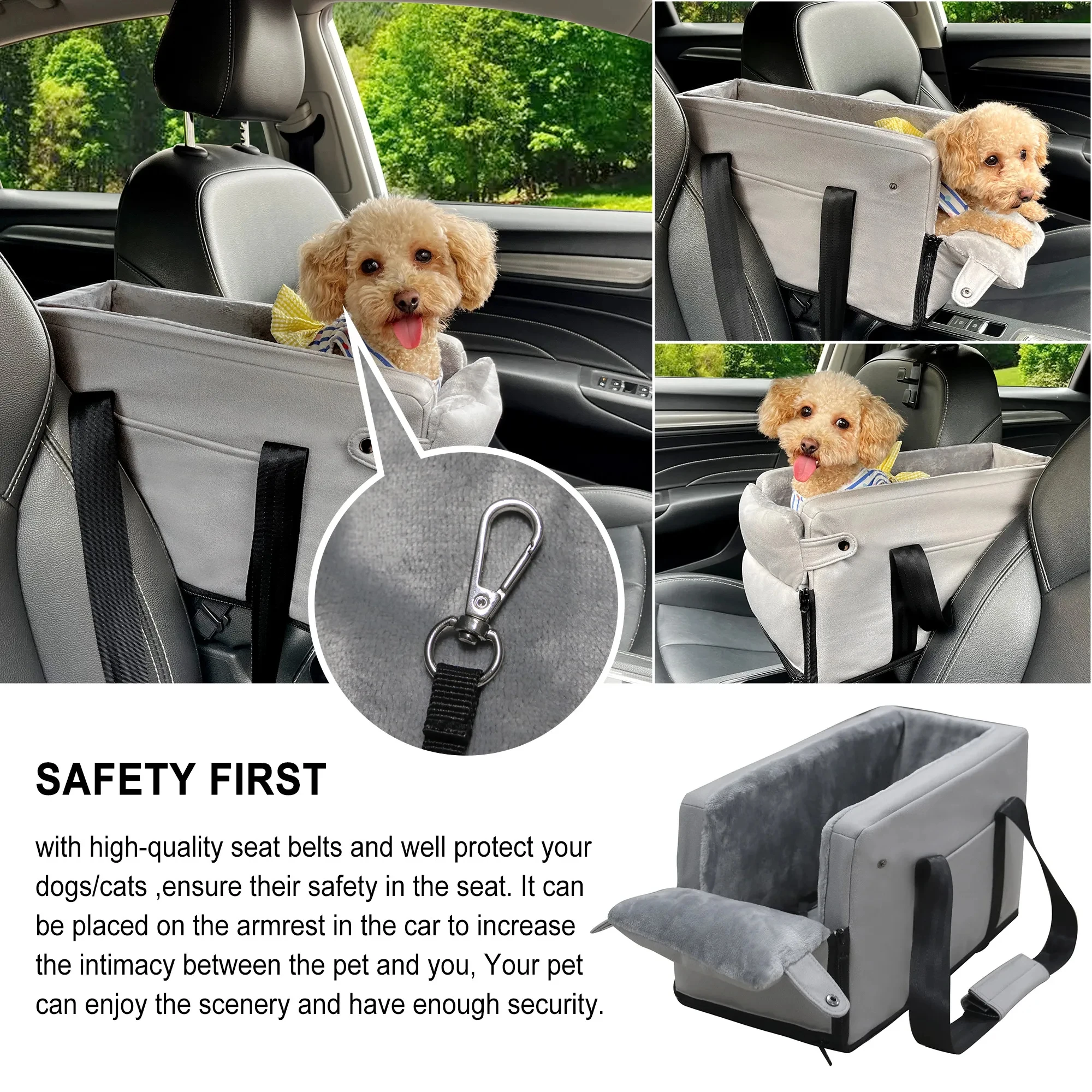 Cat Carrier 3 in 1 Pet Backseat Cover Waterproof Portable Travel Small dog car booster seat dog booster & car seats