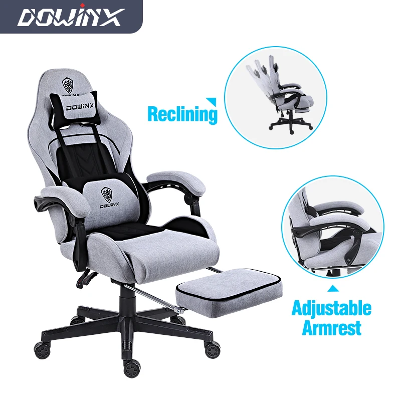 Серый фланелевый Материал высококачественный игровой стул безопасность пять звезд бесшумный ролик