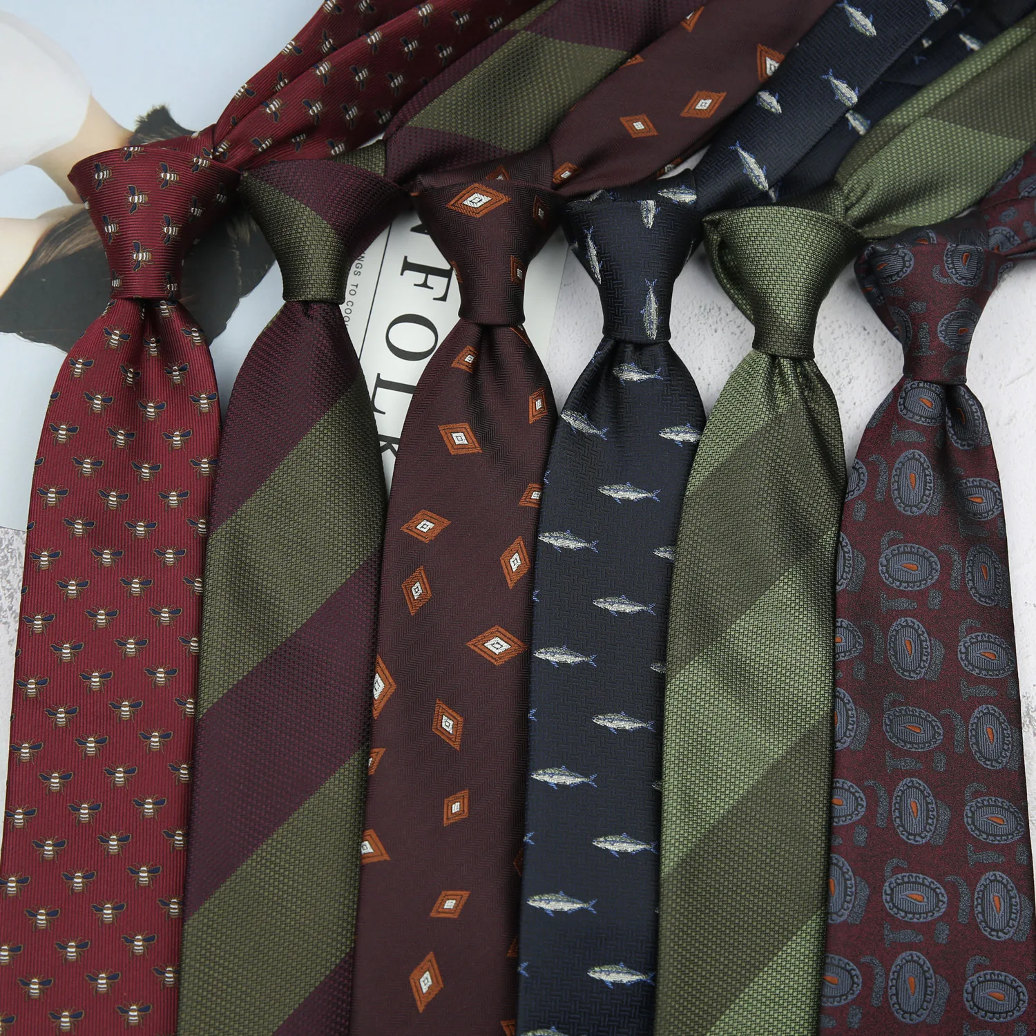 Wholesale Custom Hand Make Necktie Korean Retro Hong Kong Style Floral Casual Neck Ties For Men Silk Ties