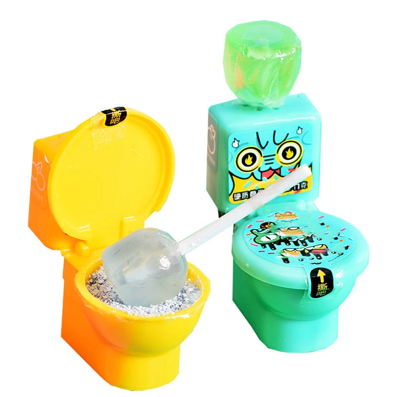 OEM Wholesale customized hot sale new candy toys toilet lollipop with sour powder toy candy sweets