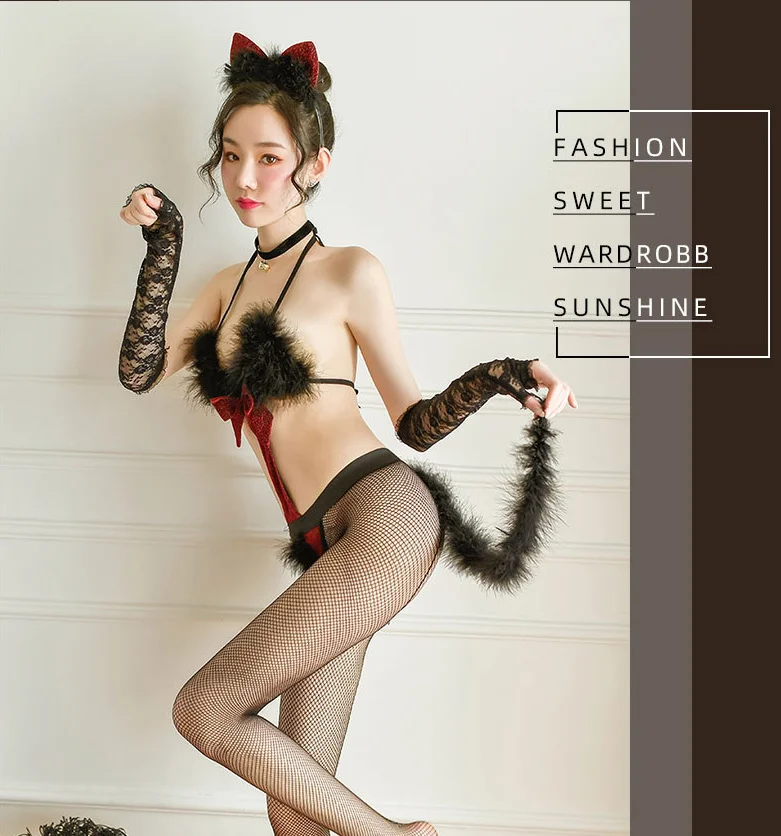 GZC1156 сексуальное нижнее белье кошка Банни девушка искушение сексуальная Перспектива цельный Кубок хип ночной Косплей униформа