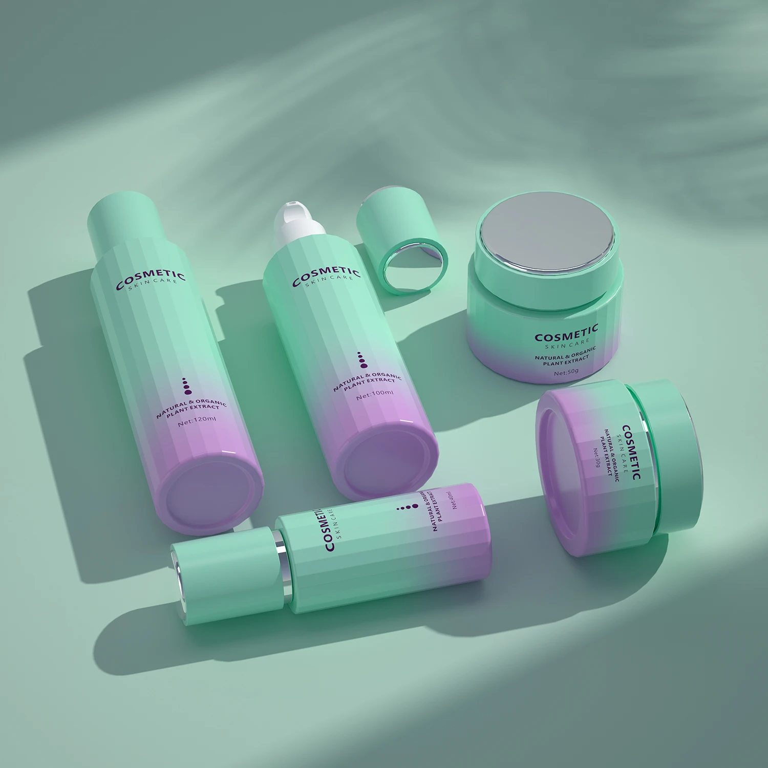 Wholesale Luxury Empty Unique 30g 50g 40ml 100ml 120ml Cream Skincare Lotion Jars And Bottles Glass Cosmetic Packaging Set