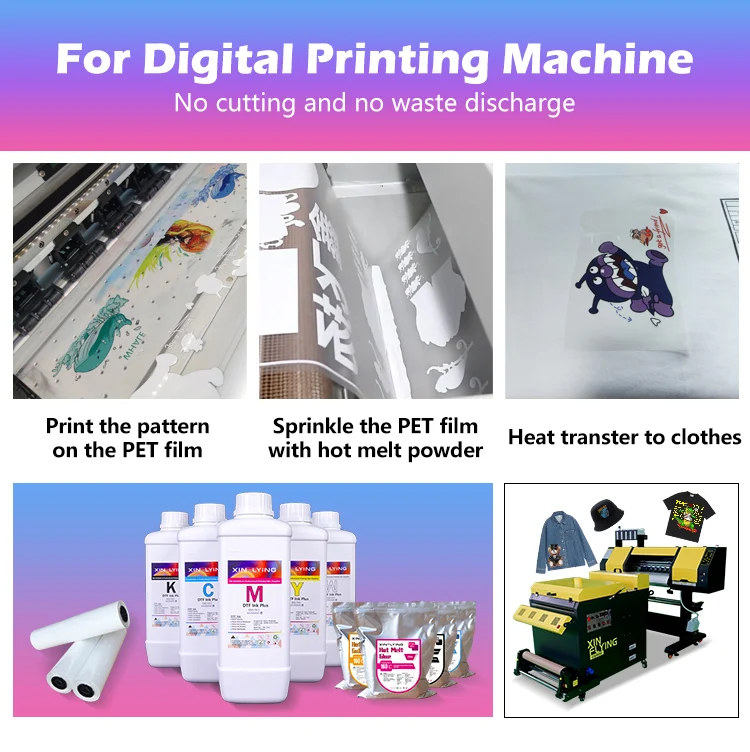 XinFlying DTF Ink for white ink printer dtf printer and hot melt powder PET film