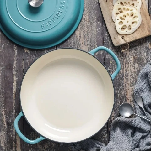 Nonstick Enameled Cast Iron Food Warmer Dutch Oven For Kitchen Cooking