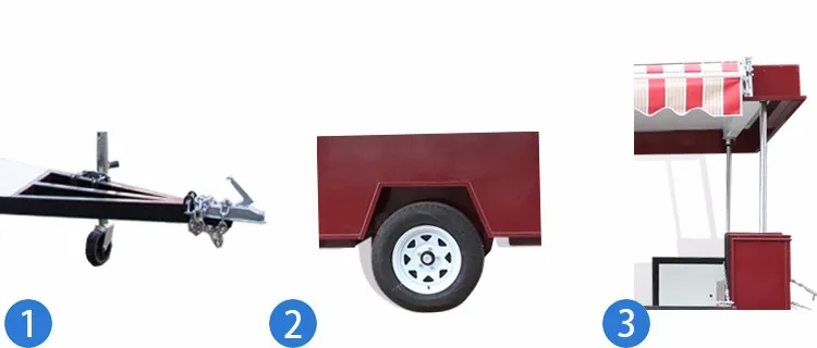 Direct factory Mobile towing hot dog Cart Customized coffee van Square Snack Food trailer for sale