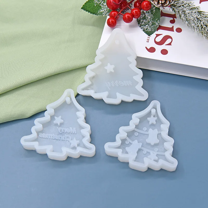 DIY Christmas tree Small bell shape Silicone mold Crystal dripping molding Fondant Chocolate cake tool mould pendent ornament