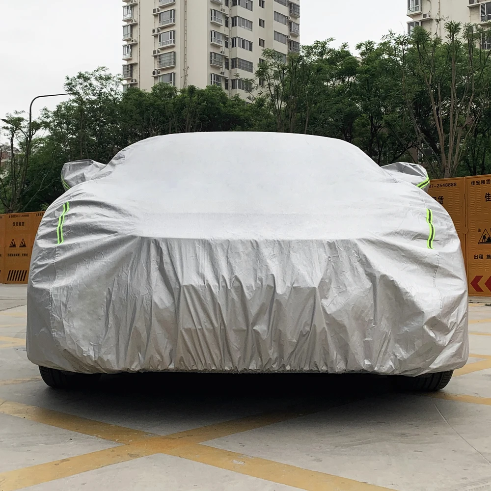 Outdoor waterproof uv resistant silver thickened lining cotton silver aluminum film car cover