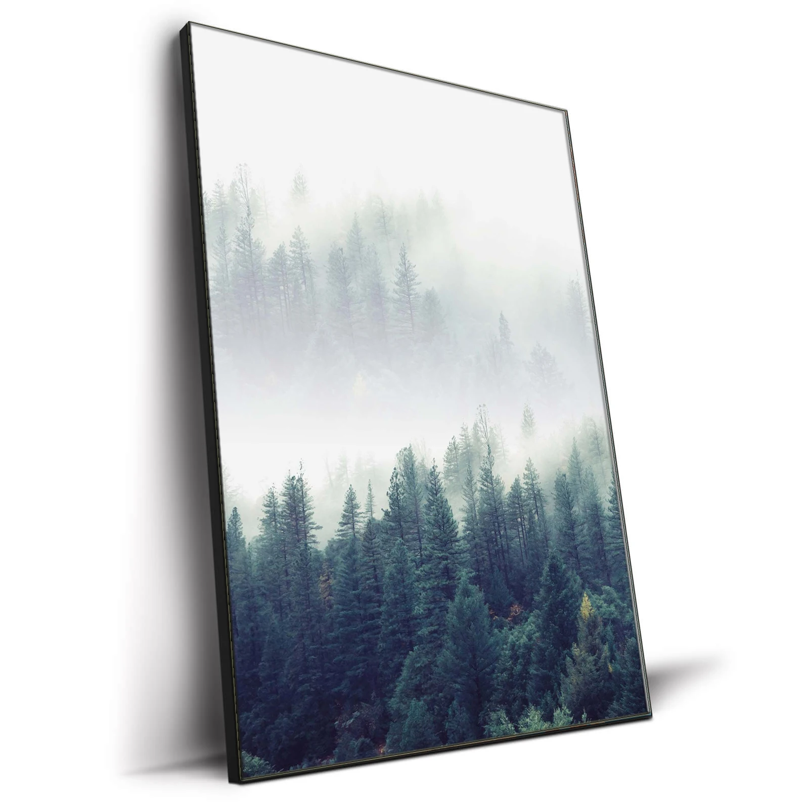 Landscape Picture The Foreat Mist Scenery Mountain Forest Photo Painting High Glossy Printing Canvas Wall Art