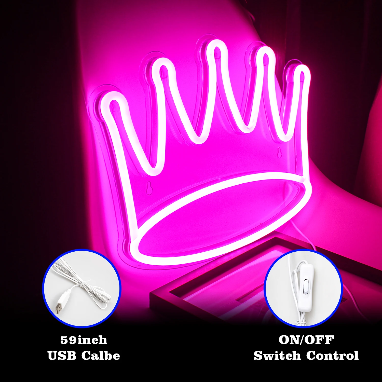 Wanxing Birthday Neon Sign Custom  Crown LED Neon Light Party,Sweet Birthday Gifts