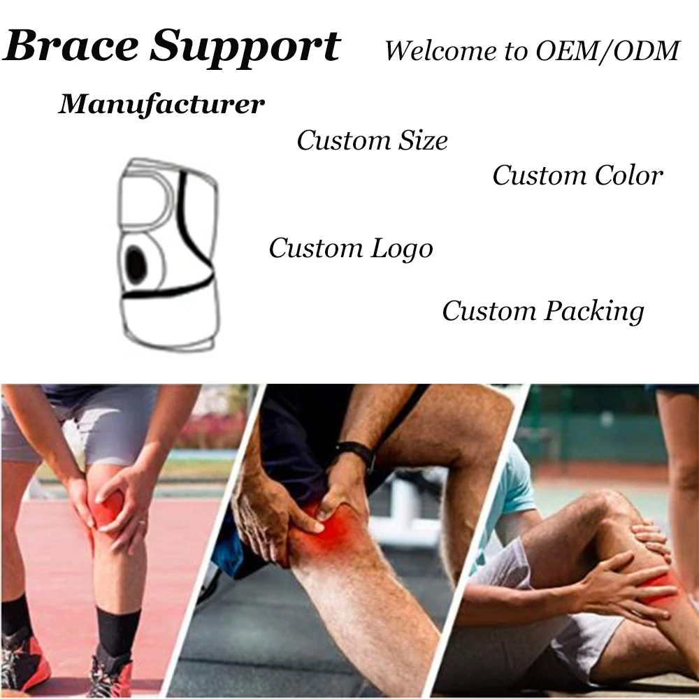 compression knee support brace with side stabilizer knee brace sports strap adjustable
