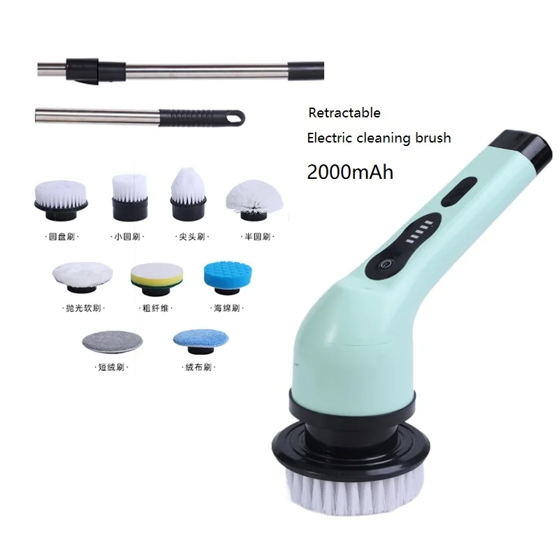 Electric Cleaning Brush USB Handheld Rotary Scrubber Power Brush Scrubber For Bathroom