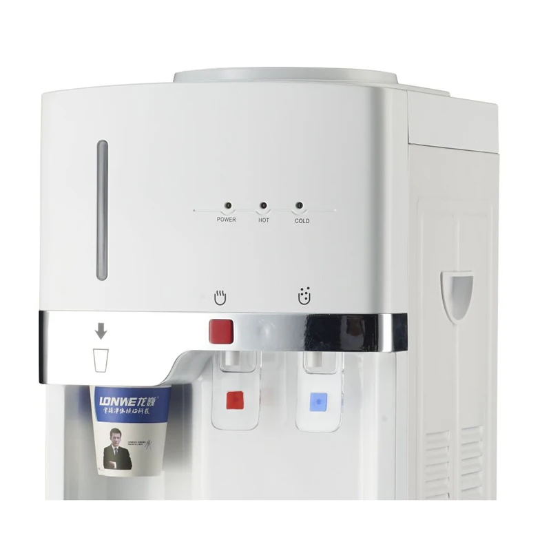 new   hot and cold water cooler with cup holder