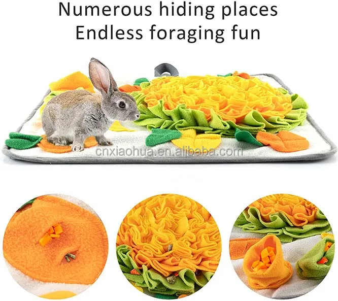Small Pet Foraging Mat Rabbits Guinea Pigs Washable Snuffle Pad Interactive Training Smell Dog Cat Feeding Mat Treat Dispenser