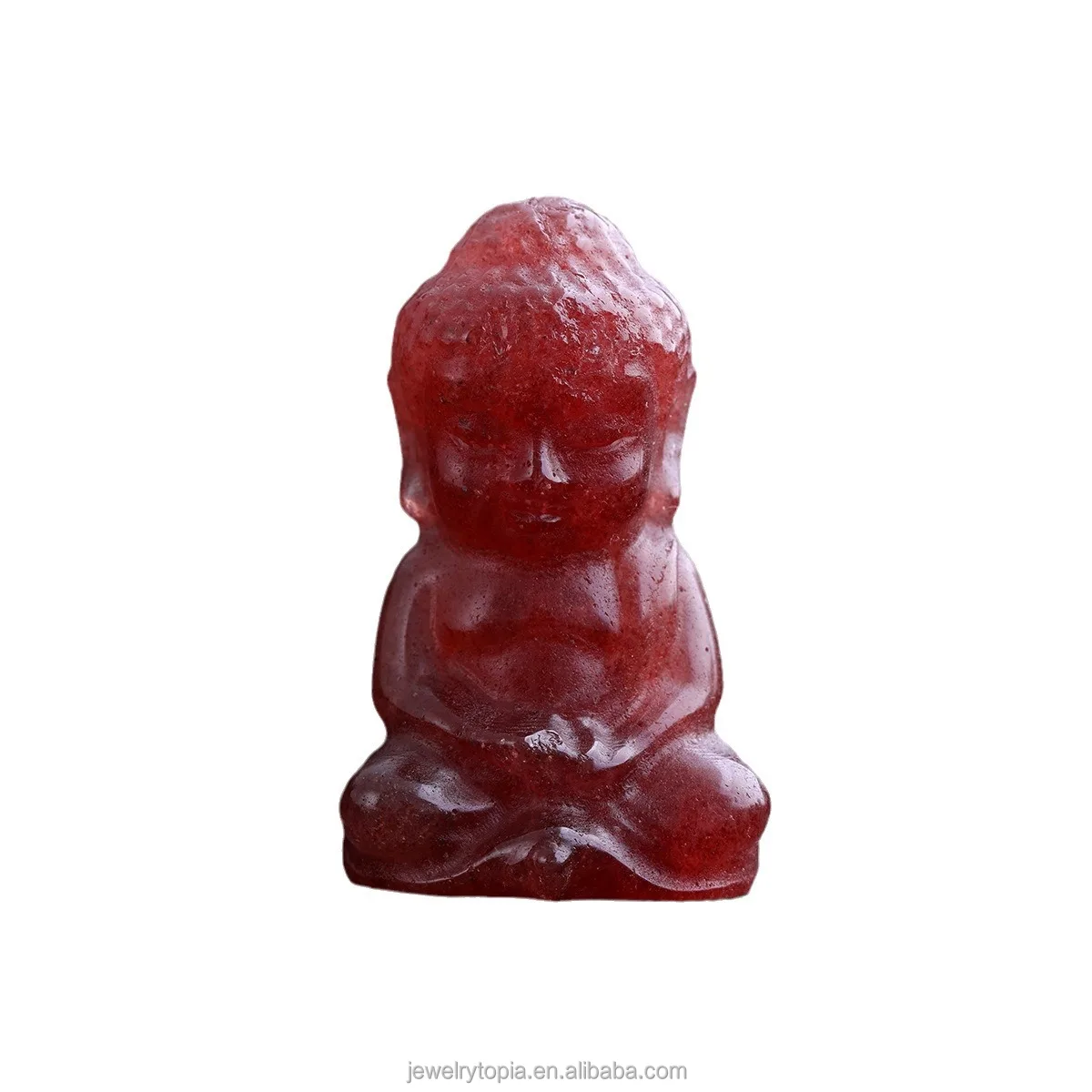Carved Natural Jade Gem Small Stone Resting Buddha Statue Mini