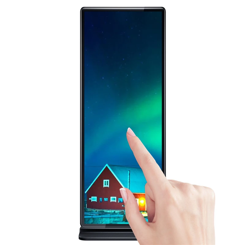 70 75 86 inch indoor Android floor stand touch screen display advertising totem lcd digital signage
