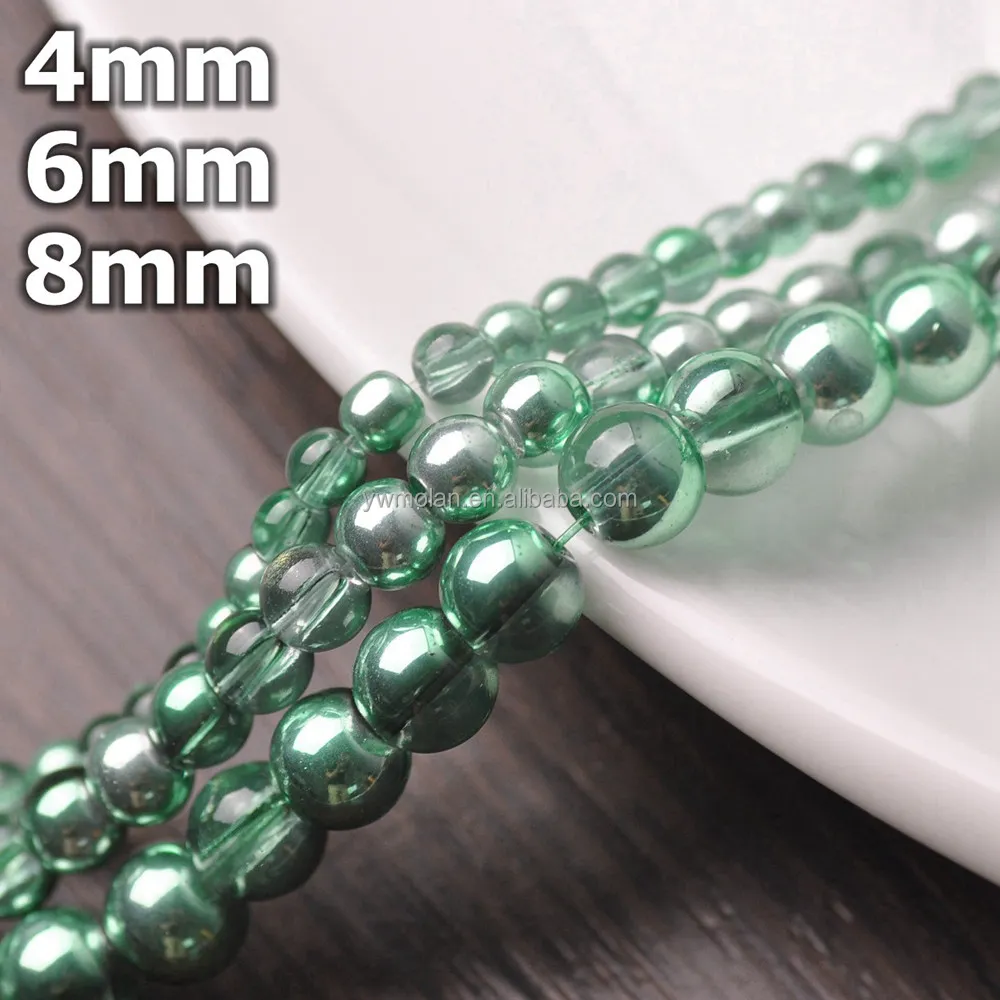 Круглые полуметаллические бусины-разделители из хрустального стекла, 4 мм, 6 мм, 8 мм, оптовая продажа, фурнитура для изготовления ювелирных изделий своими руками