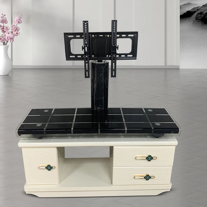 Новый ТВ-стол из закаленного стекла, простой модный ТВ-шкаф с выдвижным ящиком