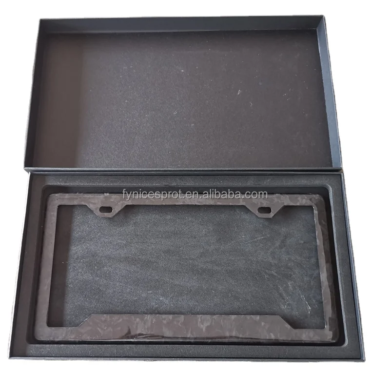 2021 High quality 100% Real forged carbon fiber car license plate frame/holder two holes