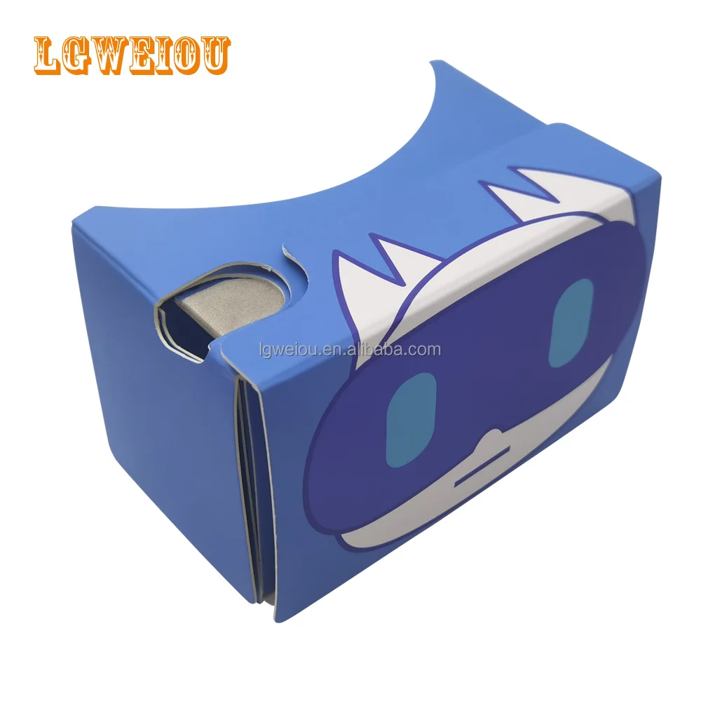
Hot Selling VR Cardboard 3D Headset Virtual Reality Box with Head Strap Sucker VR paper glasses OEM PRINTING LOGO 