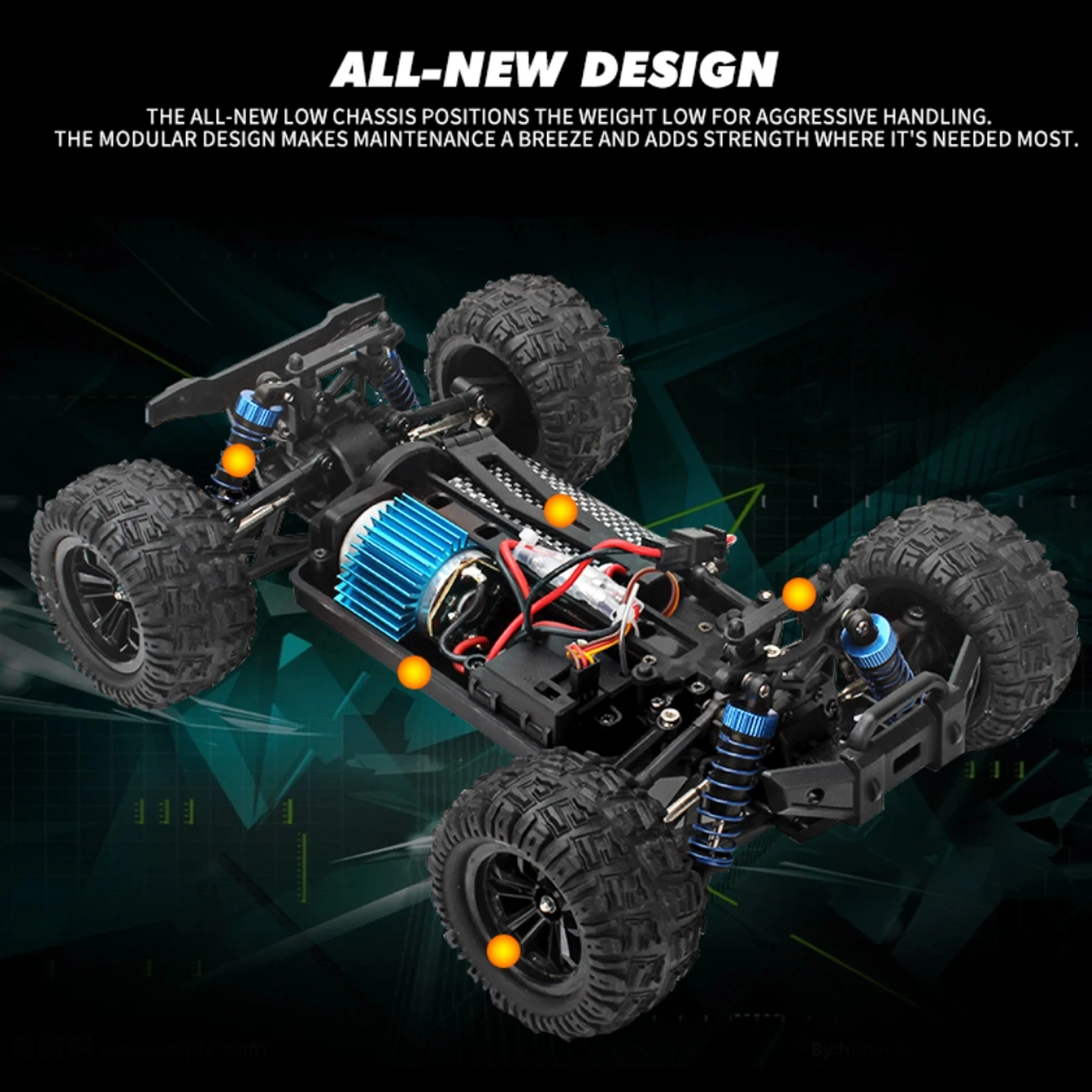 KY-2819A 2819A 1/18 High Speed Truck 4WD 35KM/H Supersonic Monster Truck Off-Road Vehicle RC Cars Toys