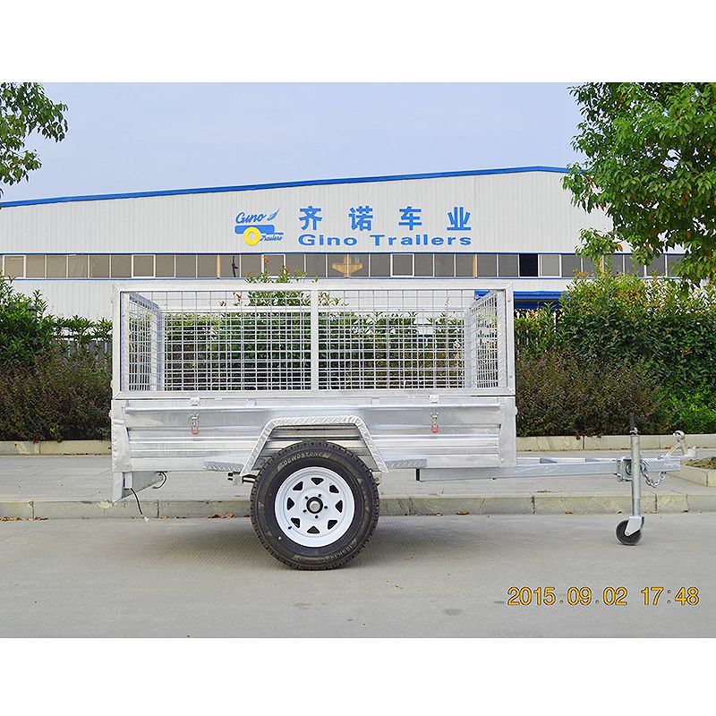 
GINO 6ft x 4ft Multi Purpose Galvanised Cage Car Single Axle Trailer Bolted Mechanical Cow for Sale 