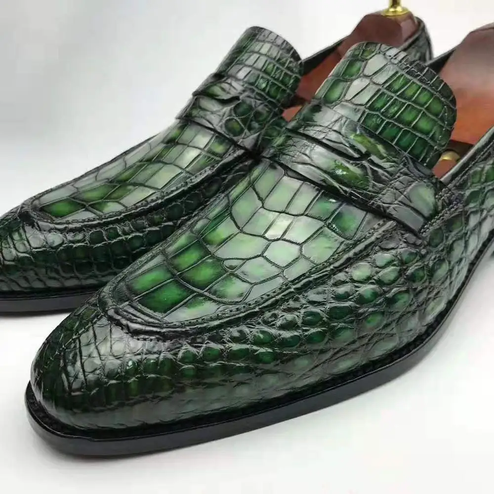 Custom Design Alligator skin Loafer Shoes Men Goodyear welt Crocodile Leather Formal Men Shoes Luxury Wedding Shoes for Men