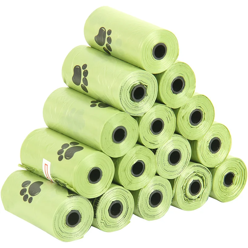 Garbage Bag Rolls Design Wholesale Custom Printed Compostable 100% Biodegradable Corn Starch Pet Dog Waste Poop Plastic New